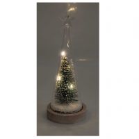 Light Up Glass Enclosed Christmas Scene. Xmas Tree #2