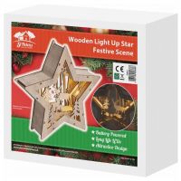 Wooden Light Up Christmas Star. Battery Powered #3