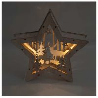 Wooden Light Up Christmas Star. Battery Powered #2