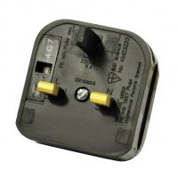 Black 5A Euro Converter. 2 Pin Schuko Plug to 3 Pin UK #2