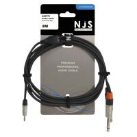 NJS Pro Audio Lead 2x Mono Jack Plug to 3.5mm Stereo Jack 3M