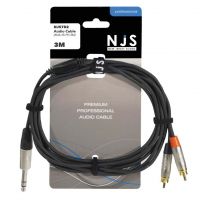 NJS Professional Audio Lead 2x Phono to Mono Jack Plug 3M
