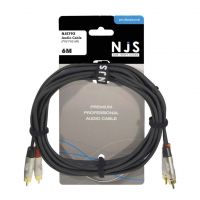 NJS Professional Audio Lead 2x Phono to 2x Phone Plug 6M
