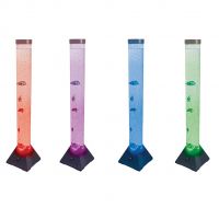 Cheetah Colour Changing Bubble Column with Artificial Fish and Black Base #4