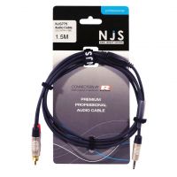 NJS Professional Audio Lead 2x Phono to 3.5mm Stereo Jack 1.5M