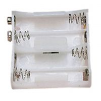 White Battery Holder which Holds 4x AA Cells