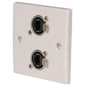 Signal Outlet Plate with 2 x Neutrik Ethercon Sockets