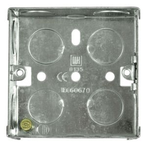 Eagle Single Gang Zinc Plated Metal Back Box 35mm Deep #2