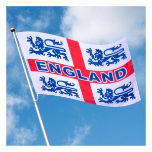 England 3 Lions Football Flag with 2 Metal Grommets 240x150cm
