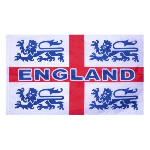 England 3 Lions Football Flag with 2 Metal Grommets 240x150cm #2