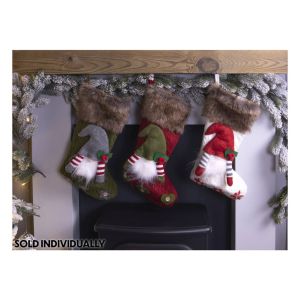 Luxury Green Gonk Christmas Stocking #3