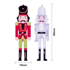 Wooden Nutcracker Stickers with Adhesive Back Lilac. Pack of 12 #2