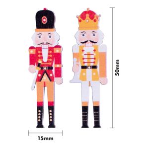 Wooden Nutcracker Stickers with Adhesive Back Orange. Pack of 12 #2