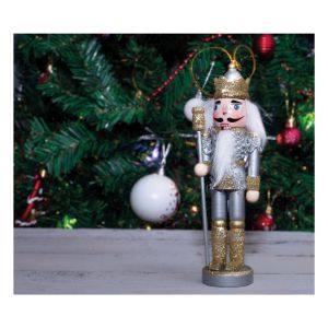 St Helens Nutcracker Christmas Tree Decoration. Gold Silver Crown #4