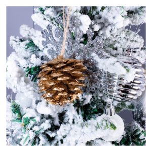 St Helens Hanging Pine Cone Decoration. Gold Tipped. Pack of 6