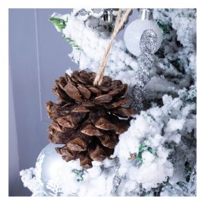 St Helens Hanging Plain Pine Cone Decoration. Pack of 6