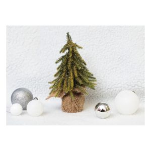St Helens Decorative Gold Finish Mini Christmas Tree in Hessian Bag 20cm #4
