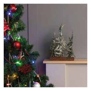 St Helens Decorative Snow Topped Mini Christmas Tree Display on Log #4