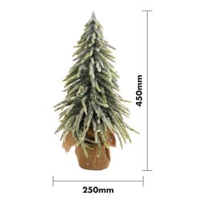 St Helens Decorative Snow Topped Mini Christmas Tree in Hessian Bag 45cm #2
