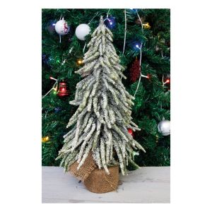 St Helens Decorative Snow Topped Mini Christmas Tree in Hessian Bag 45cm #3