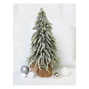 St Helens Decorative Snow Topped Mini Christmas Tree in Hessian Bag 45cm #4
