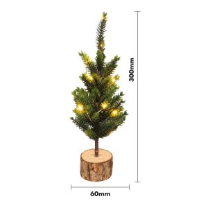 St Helens Battery Operated Wooden Effect Mini Christmas Tree with Lights #2
