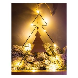 Battery Powered Metal Christmas Tree Silhouette with LED String Lights #3