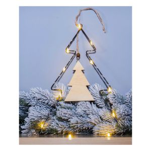 Battery Powered Metal Christmas Tree Silhouette with LED String Lights #4