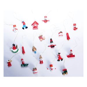 St Helens Wooden Christmas Hanging Decorations. Pack of 20 #4