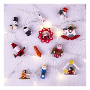 St Helens Wooden Christmas Hanging Decorations. Pack of 12 #2
