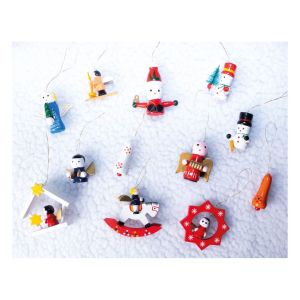 St Helens Wooden Christmas Hanging Decorations. Pack of 12 #3