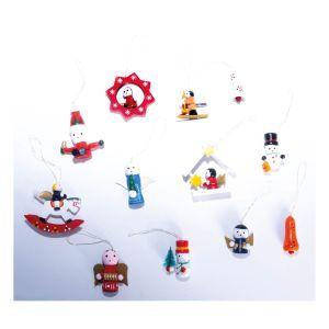 St Helens Wooden Christmas Hanging Decorations. Pack of 12 #4