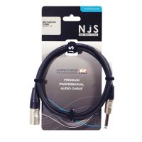 NJS Pro Microphone Lead XLR Male to Stereo Jack Plug 3M