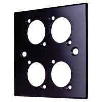 Brushed Aluminium Black Wall Plate with D Series Compatible 4 Hole