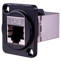 Chassis Mount D Series Compatible Cat.6 Inline Shielded Feed Through Socket