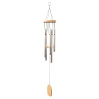 St Helens Wooden Wind Chime with 5 Silver Tubes