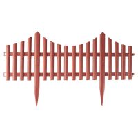 Brown Wood Effect Garden Edge Fence. Pack of 4