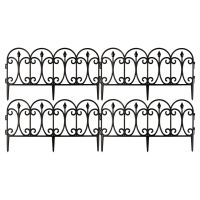 Wrought Iron Effect Garden Edge Fence. Pack of 4