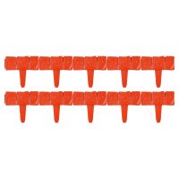 Brick Red Effect Garden Edge Fence. Pack of 10
