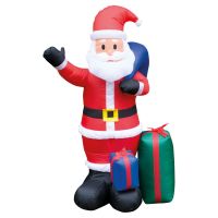 Inflatable Father Christmas with Presents and LED Lights. 150cm High