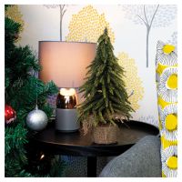 St Helens Decorative Gold Finish Mini Christmas Tree in Hessian Bag 35cm