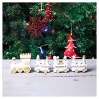 St Helens 20cm Wooden Christmas Train Set Display