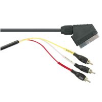 1.5m Multicore Screened Scart Plug to 3 Phono Plugs