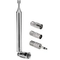 Telescopic Aerial Antenna with F Type Connector and 3 Adapters