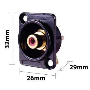 Chassis Mount Phono Socket Compatible with D series Holes. Yellow #3