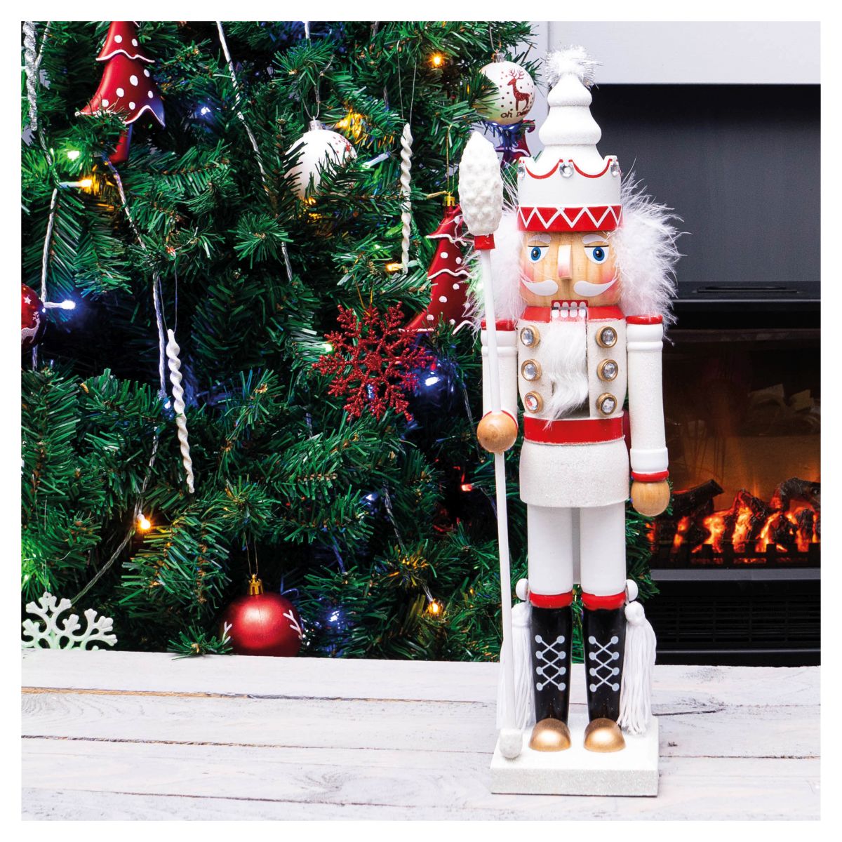 White nutcracker clearance decoration