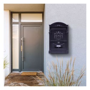 Wall Mount Lockable Letterbox Black Galvanised #3