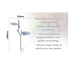 St Helens Ornamental Leaf and Branch Design Bird Bath and Feeder #2