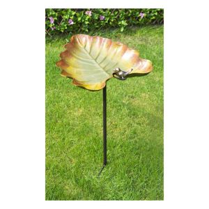 St Helens Ornamental Leaf Design Bird Bath and Feeder #3