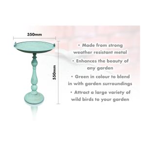 St Helens Ornamental Green Pedestal Bird Bath #2